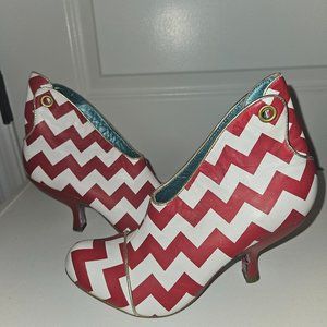 Irregular Choice Kitten Heel Zig Zag Stripe Bootie